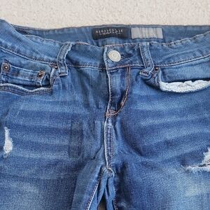 Aeropostale Women's Distressed Blue Boyfriend Jeans